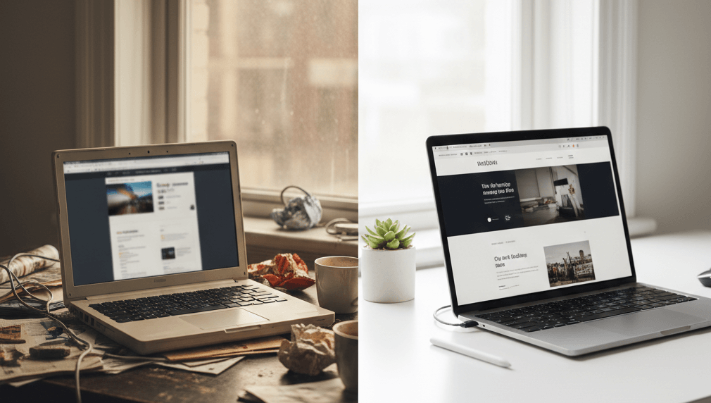 Low cost web design service page for a Chicago business showing simple content sections and mobile-friendly layout