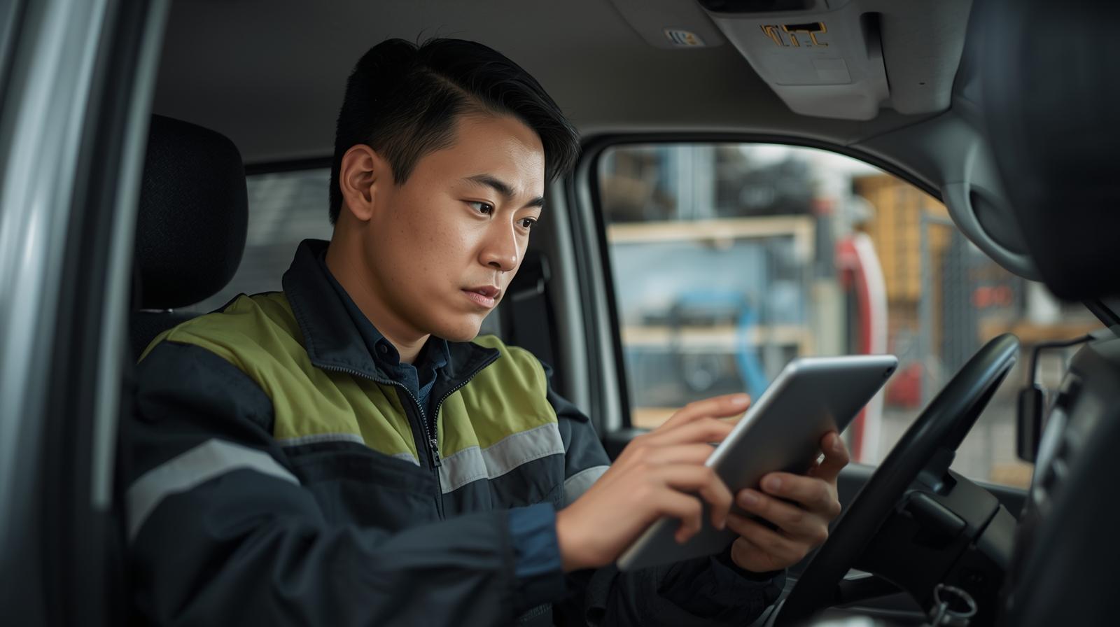 Local service professional reviewing service jobs generated by website leads